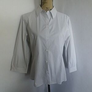 The Limited Women's Pinstripe Button Blouse Top